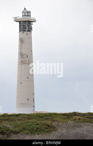 Faro di Morro Jable penisola Jandia Playa, Fuerteventura, Isole Canarie, Spagna, Europa Foto Stock