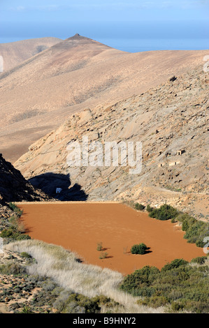 Ex Embalse de las Penitas serbatoio in Vega de las Palmas, Ermita de la Virgen de la Peña cappella, la più antica di santctuary Foto Stock