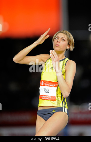 Blanka Vlasic CRO, vinto Donne Salto in alto, prima del salto, Sparkassen-Cup 2009, Stoccarda, Baden-Wuerttemberg, Germania, Europa Foto Stock