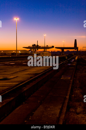 Porto di Harwich all'alba, Inghilterra, Gran Bretagna, Europa Foto Stock