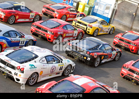 Ferrari F 430 Challenge, Parco ferme, Ferrari Days 2008 Nuerburgring, Renania-Palatinato, Germania, Europa Foto Stock