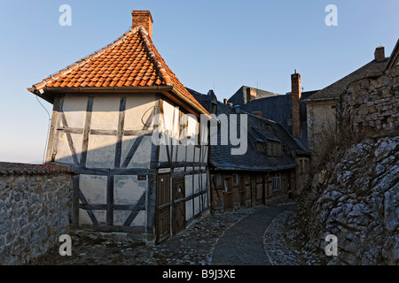 Grande castello di Blankenburg, rimane, castello medievale, frame house, Harz, Sassonia-Anhalt, Germania, Europa Foto Stock