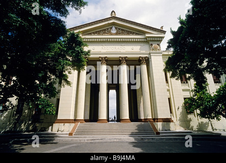 Universidad de La Habana, neo-classica, portico Rectorado, Vedado, Havana, Cuba, Caraibi Foto Stock