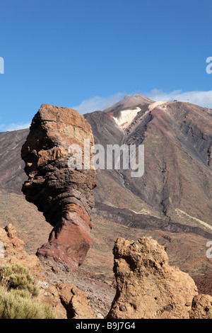 Roques de Garcia, Vulcano Teide, Canadas del Teide National Park, Tenerife, Isole Canarie, Spagna, Europa Foto Stock