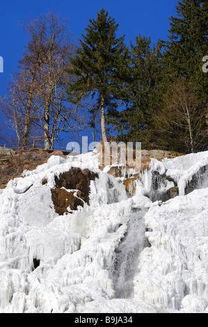 Icy Todtnauer cascata, Foresta Nera, Baden-Wuerttemberg, Germania, Europa Foto Stock