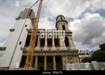 St Sulpice chiesa in restauro in Parigi Francia Sabato 21 Luglio 2007 Foto Stock
