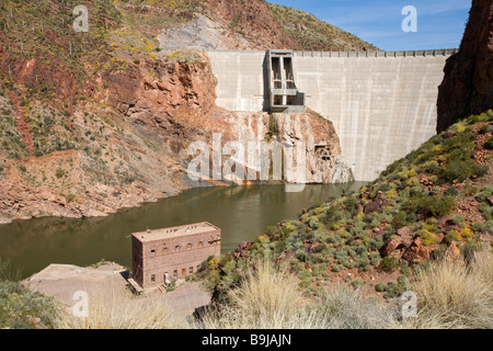 Theodore Roosevelt Dam in Arizona Foto Stock
