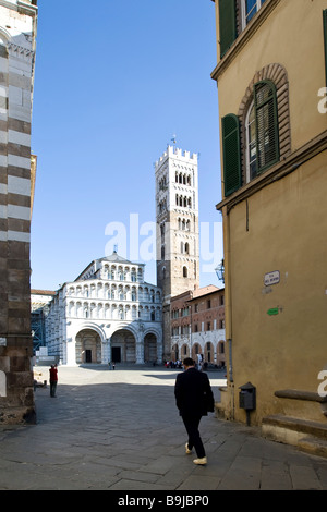 La cattedrale di San Martino, il pisano arte romanica, Lucca, Toscana, Italia, Europa Foto Stock