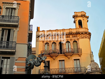 Edificio storico, il centro storico di Barcellona e della Catalogna, Spagna, Europa Foto Stock