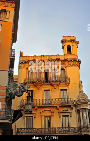 Edificio storico, il centro storico di Barcellona e della Catalogna, Spagna, Europa Foto Stock