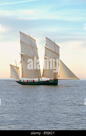 La replica francese del XIX secolo classe bisquine lugger peschereccio La Cancalaise costruito 1987 Foto Stock