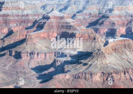 Grand Canyon vista dall'Yavapai Point dopo la neve invernale Foto Stock