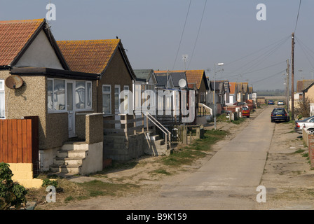 Immobili residenziali, Jaywick vicino a Clacton-on-Sea, Essex, Regno Unito. Foto Stock