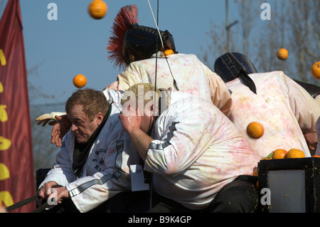 Italia Piemonte Carnevale di Ivrea Foto Stock