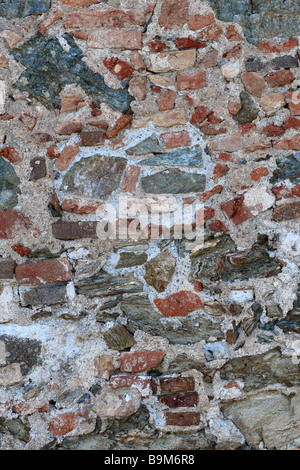 Immagine ravvicinata di un antico muro di pietra texture Foto Stock