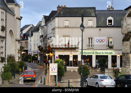 Pretty riverside città di Amboise nella Valle della Loira in Francia Foto Stock