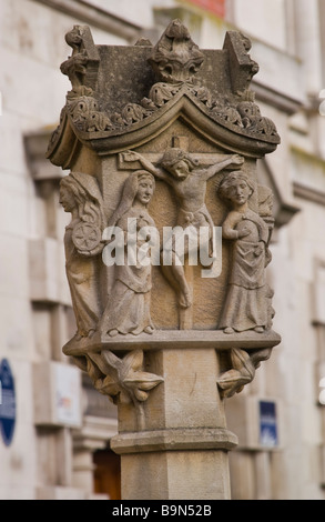 La ricostruzione della città medievale di Cross Newport South Wales UK Foto Stock