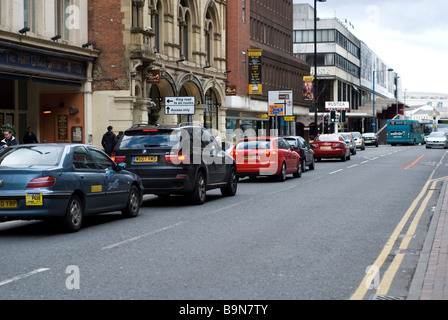 Il traffico su Deansgate Manchester City Centre Regno Unito Foto Stock