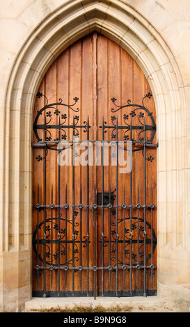 Santa Barbara chiesa del cancello di ingresso closeup in Kutna Hora (Bohemia), Repubblica Ceca. Foto Stock