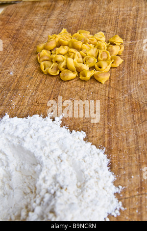 Preparare i tortellini Castelfranco Emilia Modena Italia Foto Stock