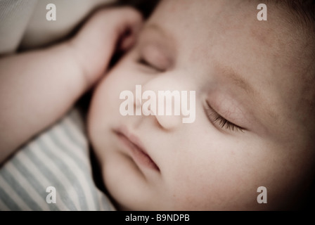 Close-up di sonno del bambino Foto Stock