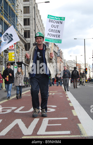Capitalista anti G20 protesta marzo Londra 2009 Foto Stock