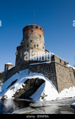 Olavinlinna castello di Savonlinna FINLANDIA Europa Foto Stock