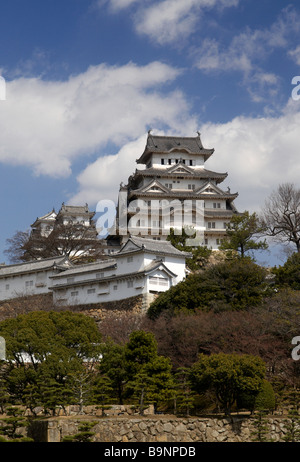 Himeji-jo è il più magnifico castello in Giappone e il suo nome si traduce in giapponese come 'shirasagi' o 'airone bianco". Foto Stock