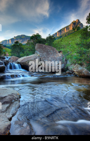 Tiger cade, Royal Natal National Park, Drakensberg Mountains, KwaZulu Natal, Sud Africa Foto Stock