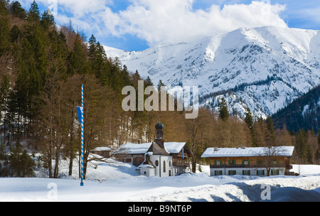 Winterland winter snow landscape Baviera wildbad kreuth bad old bath Germania viaggi sightseeing montagne alpes inverno Neve alpi Foto Stock