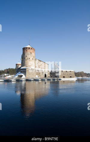 Olavinlinna castello di Savonlinna FINLANDIA Europa Foto Stock