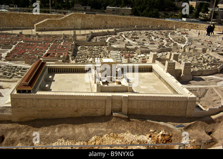 Modello in scala del antica Gerusalemme dal secondo periodo del tempio per motivi di Israele Museo Nazionale Foto Stock