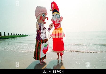 I mondi più grande Punch & Judy sulla spiaggia di Eastbourne NEL REGNO UNITO Foto Stock