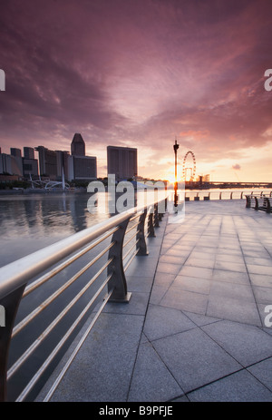 Marina lungomare all'alba, Singapore Foto Stock