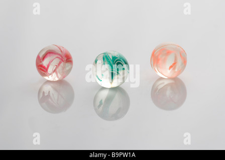 Gomma tre palline rimbalzanti Foto Stock
