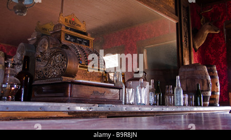 Storico sentiero di vecchia città di Cody Wyoming USA Foto Stock