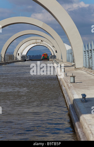 Arcate in cima al Falkirk Wheel Foto Stock