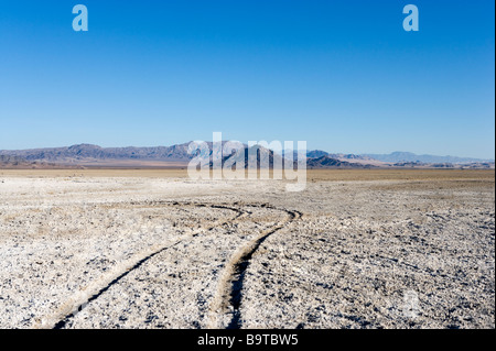 Paesaggio nel deserto di Mojave sulla strada Zzyzx appena fuori la Interstate 15 tra la e Las Vegas, CALIFORNIA, STATI UNITI D'AMERICA Foto Stock