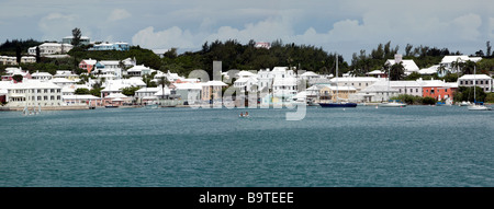 Panoramica immagine photostich di St George's Harbour, Bermuda Foto Stock