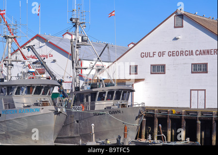 Steveston British Columbia villaggio di pescatori sul fiume Fraser la più grande flotta di pesca in Canada Foto Stock