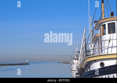 Steveston British Columbia villaggio di pescatori sul fiume Fraser la più grande flotta di pesca in Canada Foto Stock