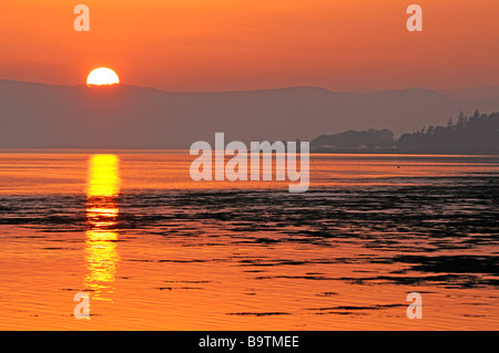 Tramonto attraverso il Moray Firth a nord Kessock Highland scozzesi regione SCO 2231 Foto Stock