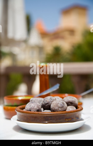 Canarian rugoso patate spagnolo papas arrugadas Foto Stock