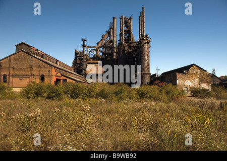 LE PILE DI ACCIAIO PER MOTORI AD ALTIFORNI CHIUDONO L'AZIENDA SIDERURGICA BETHLEHEM LAVORA A BETHLEHEM, PENNSYLVANIA USA Foto Stock