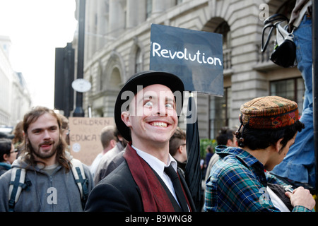 G20 protesta nel centro di Londra, al di fuori della banca d'Inghilterra. Foto Stock