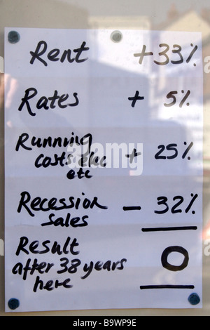 Accedi Ashworths menswear store Henley Oxfordshire riassumendo i motivi per la chiusura in recessione foto Aprile 2009 Foto Stock