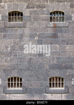 Quattro finestre per le cellule a Prigione di Melbourne Victoria Australia Foto Stock