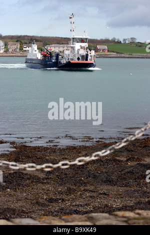 Il traghetto Strangford da Portaferry voce per il jetty in Strangford, County Down, Irlanda del Nord Foto Stock