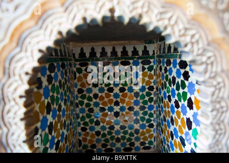 Nicchia di Comares in Nasrid Palace nell'Alhambra di Granada Spagna Foto Stock