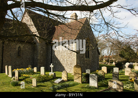 Xiii secolo Chiesa Friston, East Sussex, Inghilterra Foto Stock